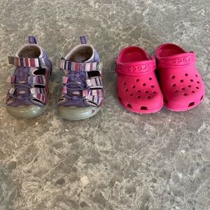 Toddler Keen and Croc shoes